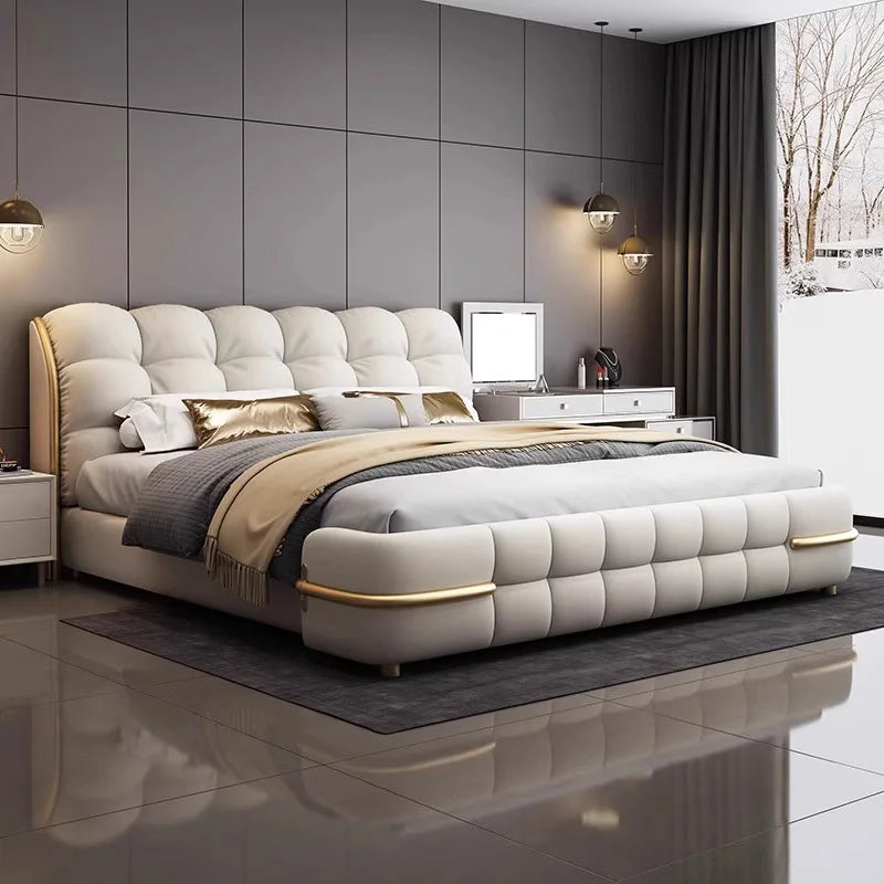 Luxurious Modern Cloud Design Upholstered Tufted Bed