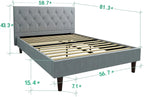 Classic Upholstered Bed with Deep Button Tufting Headboard