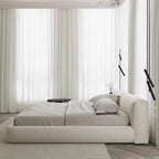 Modern Cozy Boucle Low-Profile Upholstered Bed