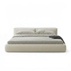Primary studio shot of the Modern Cozy Bouclé Bed on a clean white background for GMC compliance