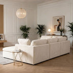 Detailed shot of the premium upholstery and reinforced solid wood frame construction of the Belvedere sectional sofa