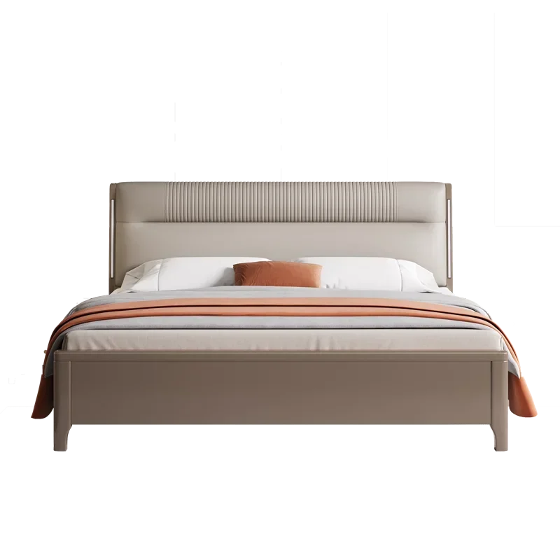 Modern Upholstered Panel Bed with Channel Tufted Headboard