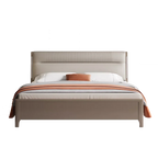 Modern Upholstered Panel Bed with Channel Tufted Headboard