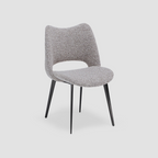 Fully Upholstered Dining Chair Made With Fabric And Metal Legs