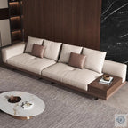 Philips Modern Modular Puffy Style Sofa With One Sided Wooden Armrest