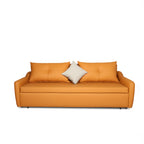 Modern leather sofa bed dual-purpose living room cream simple small apartment multi-functional storage