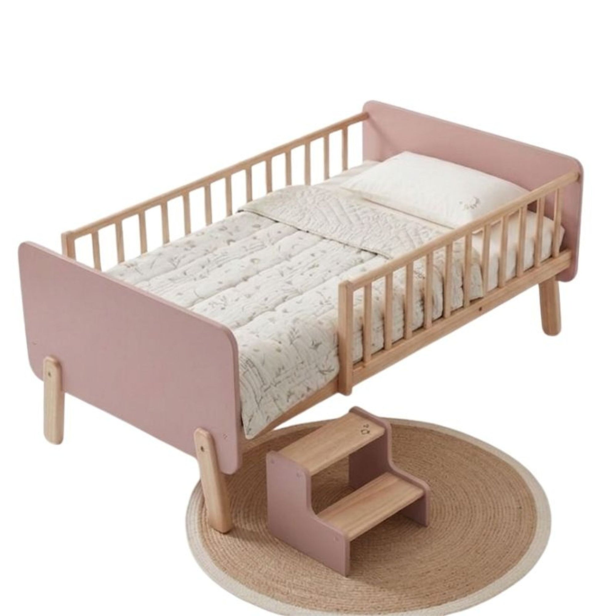 Tuck-Me-In Transition Sleeper Bedframe in a 120x200cm size, featuring protective side rails and a minimalist solid wood design by Philips Modern Homes