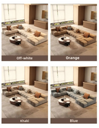 Sofa Living Room Modern Simple Italian Puff U-shaped Large Apartment Modular Fabric Sofa