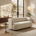 Cream White Bouclé Minimalist Sofa Set by Philips Modern Homes in an aesthetic living room setting.
