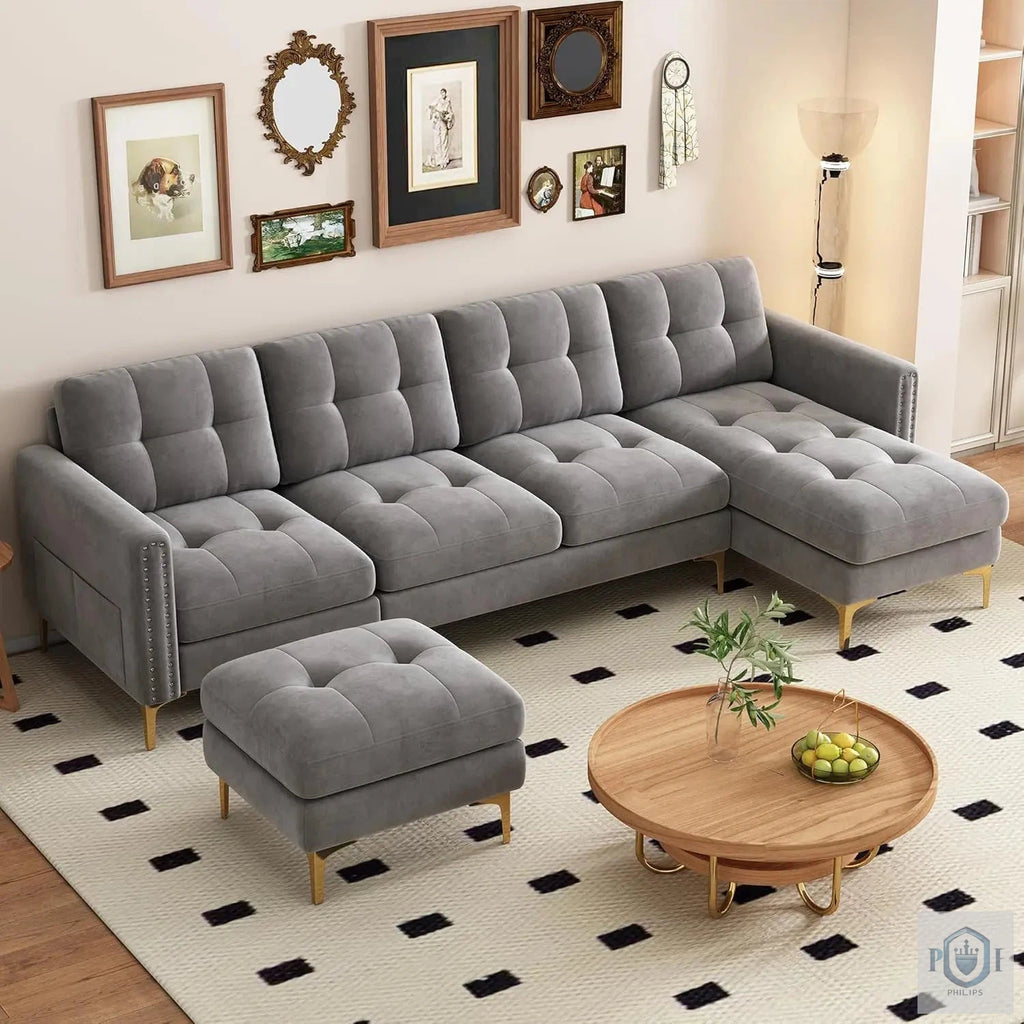 Philips Modern U Shape Style Sofa Set Fully Upholstered